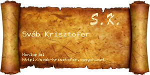 Sváb Krisztofer névjegykártya